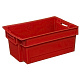 Ящик пластиковый 600х400х200 мм, красный (арт.206)