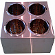 Контейнер для столовых приборов 4 ячейки 250х250х130 мм (нерж.) (кт751/1)