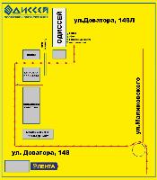 Схема проезда к магазину ООО "Одиссей"