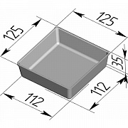 Форма хлебная прямоугольная 125х125х35 мм