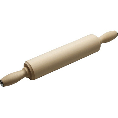 Скалка деревянная с вращающимися ручками 500х75 мм, липа (3856)