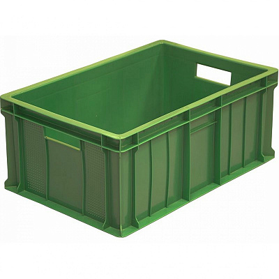 Ящик пластиковый 600х400х250 мм, зелёный (арт.204)