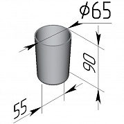 Форма хлебная Ромовая баба 65х65х90 мм