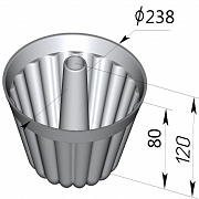 Форма хлебная кексница с конусом 238х120х80 мм