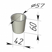 Форма хлебная круглая 57х42х60 мм