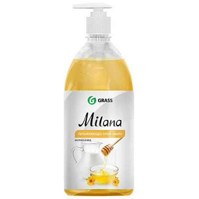 Крем-мыло жидкое MILANA молоко и мёд GraSS, 1 л