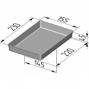 Форма хлебная прямоугольная 230х155х45 мм