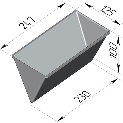 Форма хлебная треугольная 247х125х100 мм (N3)