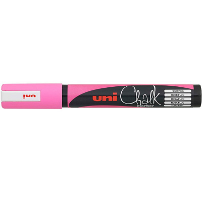 Маркер меловой Uni Chalk 5М 1,8-2,5 мм овальный, розовый, флуорисцентный