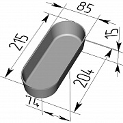 Форма хлебная овальная 215х85х15 мм