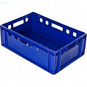 Ящик пластиковый 600х400х200 мм, синий Е2 (арт.207)
