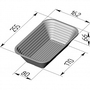 Форма хлебная для расстойки 255х160х65 мм (№1)