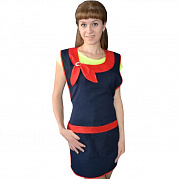 Фартук-сарафан Бант габардин (тёмно-синий-красный) гигант