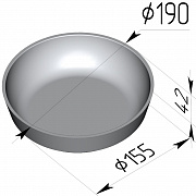 Форма хлебная круглая 190х155х40 мм